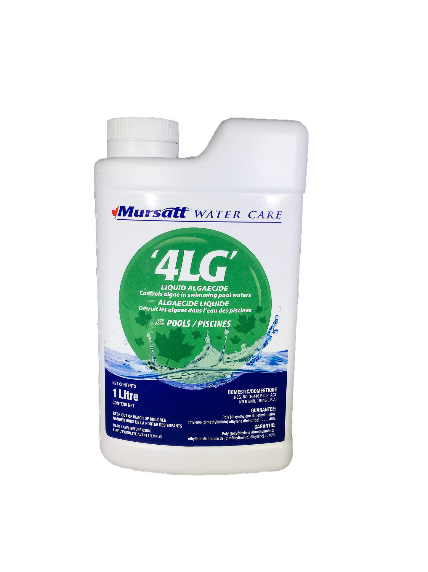 Mursatt: 4-L-G Premium 40% algaecide (polyquat)