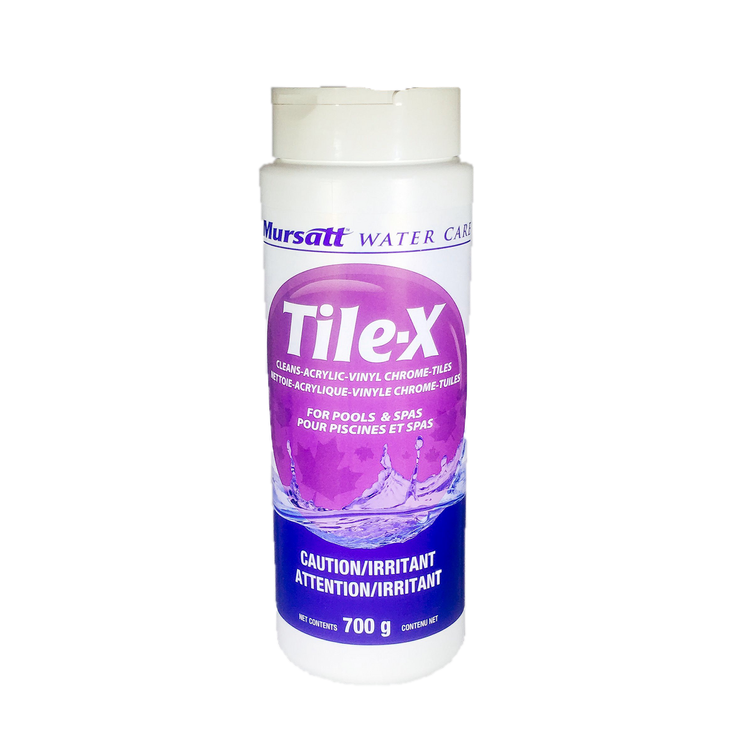 Mursatt: TILE-X Granular vinyl, concrete, chrome, tile cleaner