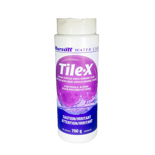 Mursatt: TILE-X Granular vinyl, concrete, chrome, tile cleaner
